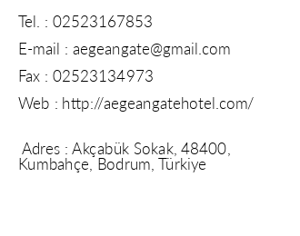 Aegean Gate Hotel iletiim bilgileri